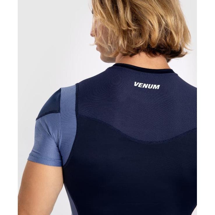 Venum Tempest Rashguard met korte mouwen - marineblauw / blauw