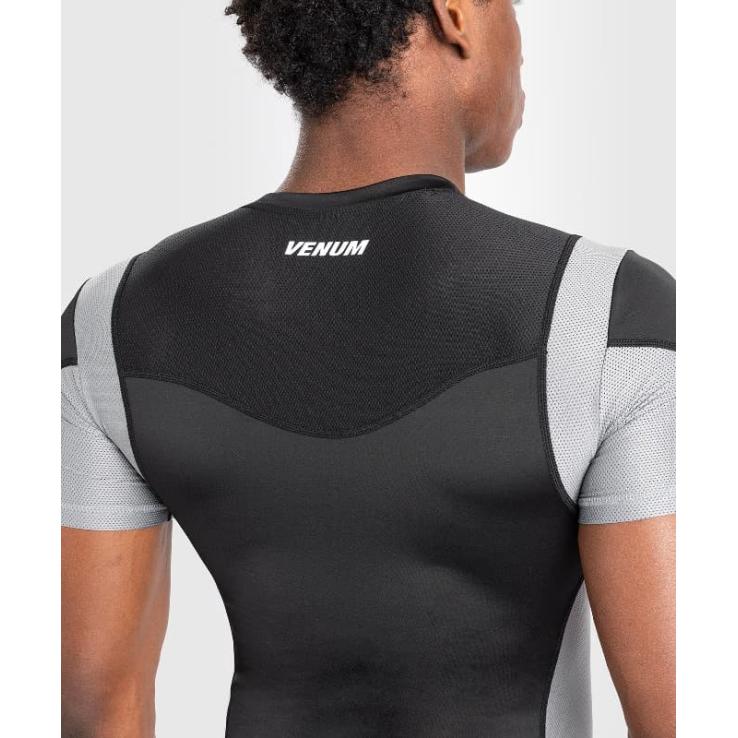 Venum Tempest rashguard met korte mouwen - zwartgrijs