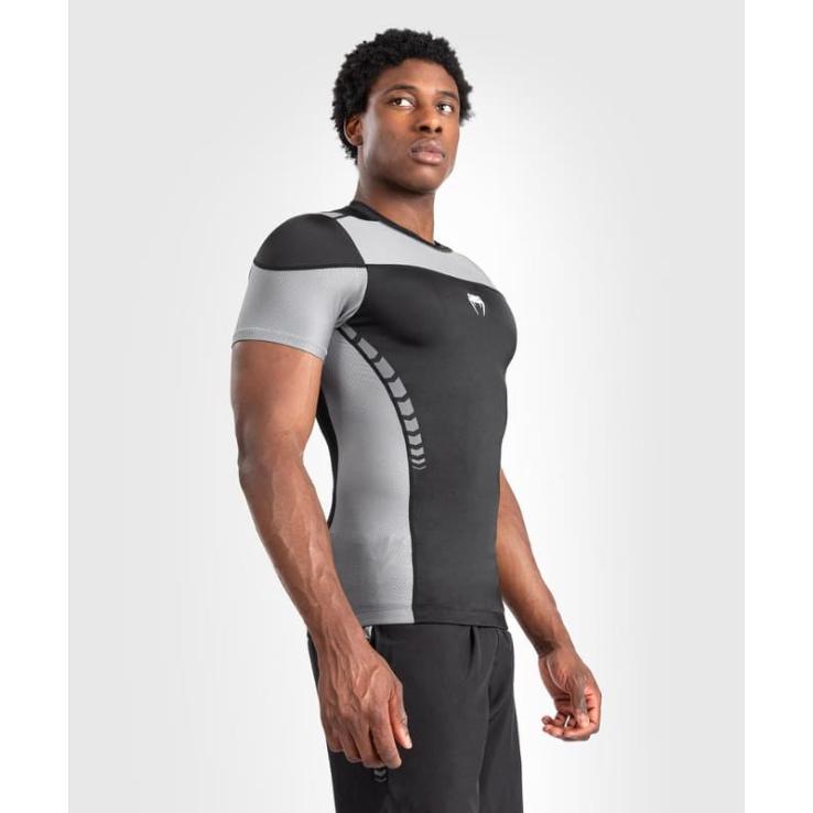 Venum Tempest rashguard met korte mouwen - zwartgrijs