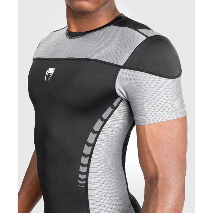 Venum Tempest rashguard met korte mouwen - zwartgrijs