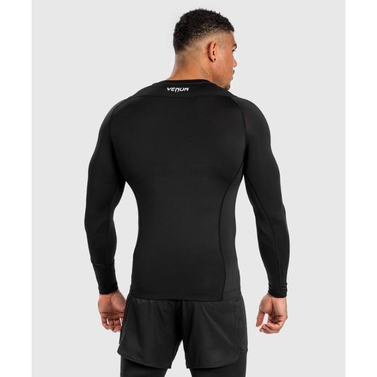 Venum Attack rashguard met lange mouwen - zwartgrijs