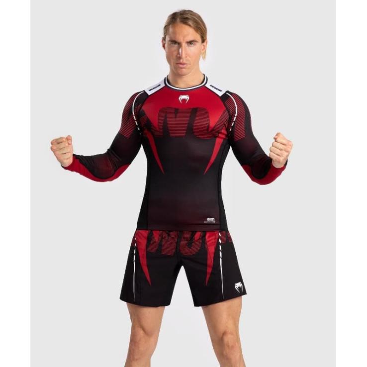 Venum Adrenaline rashguard met lange mouwen - zwart rood