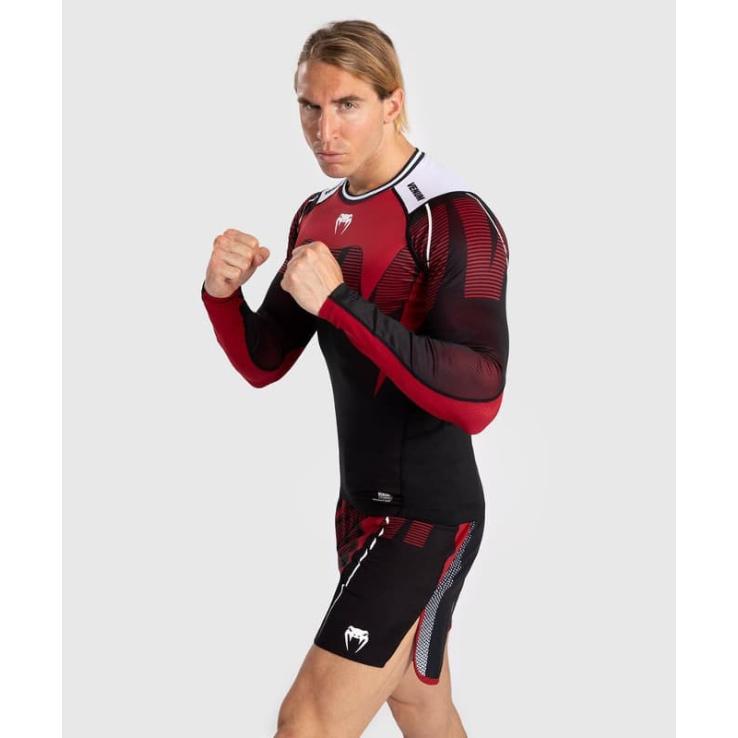 Venum Adrenaline rashguard met lange mouwen - zwart rood