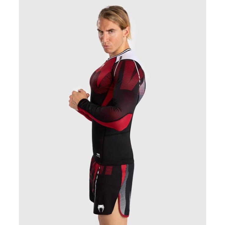 Venum Adrenaline rashguard met lange mouwen - zwart rood