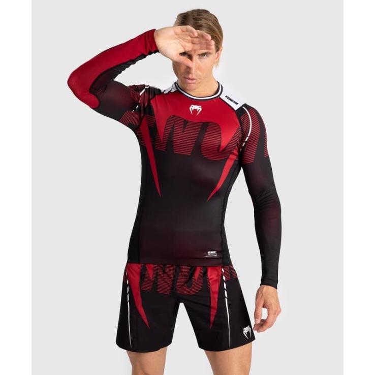 Venum Adrenaline rashguard met lange mouwen - zwart rood