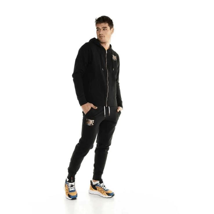 Leone Hoodie met rits Goud Zwart M5047